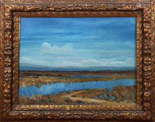 Winifred Wilson - 'The Lake in the Hills', oil on board, sig...