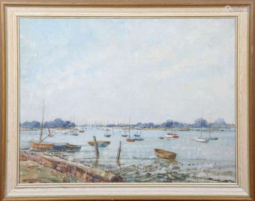 E. Prosser - View of a Harbour, possibly Chichester, with Mo...