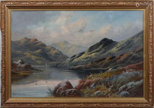 R. Marshall - Loch Scene, oil on board, signed, 44cm x 67cm,...