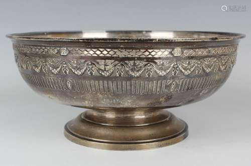 An American sterling circular bowl, the side pierced with fo...
