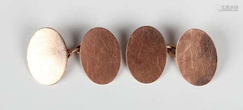 A pair of 9ct gold oval cufflinks, Chester 1923, weight 6.7g...