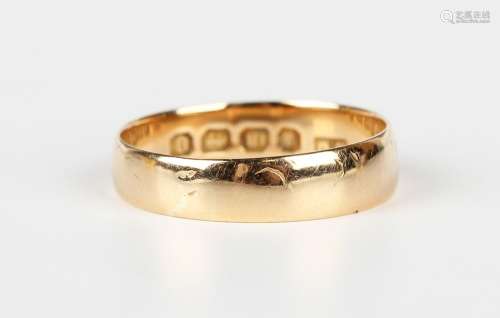 A Victorian 18ct gold wedding ring, Birmingham 1888, weight ...