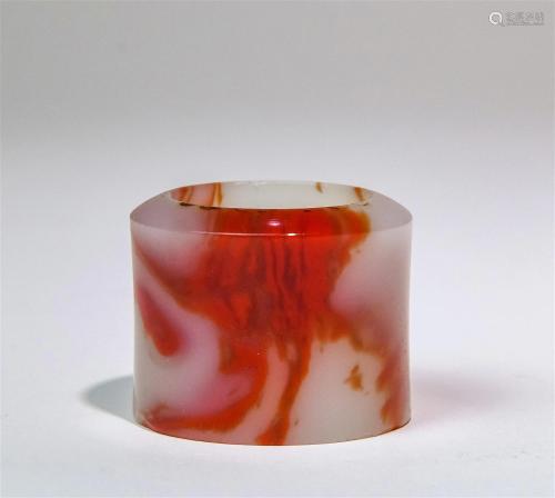 A Chinese Carved Peking Glass Ring