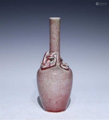 A Chinese Broom Peach Glazed Porcelain Vase