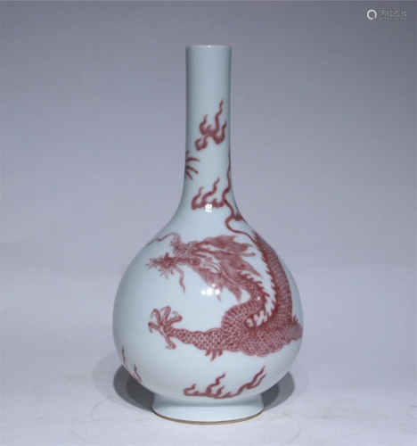 A Chinese Iron-Red Glazed Porcelain Vase