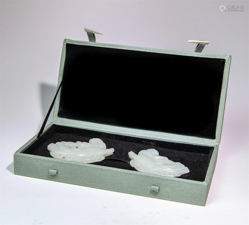 A Pair of Chinese Carved Jade Pendants