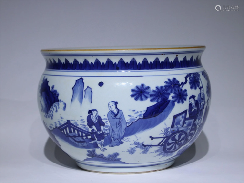 A Chinese Blue and White Glazed Porcelain Bowl