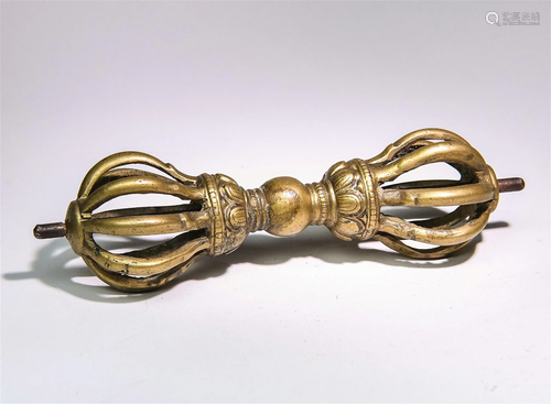 A Chinese Gilt Bronze Buddhist Instrument