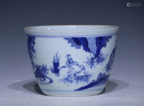 A Chinese Blue and White Glazed Porcelain Bowl