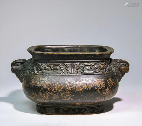 A Chinese Gilt Bronze Incense Burner