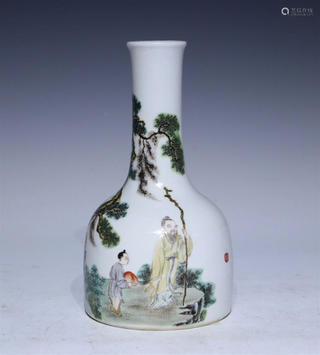 A Chinese Famille-Rose Glazed Porcelain Vase