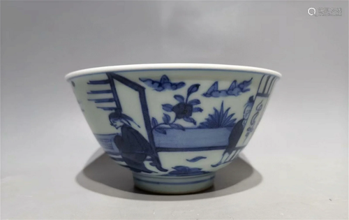 A Chinese Blue and White Glazed Porcelain Bowl