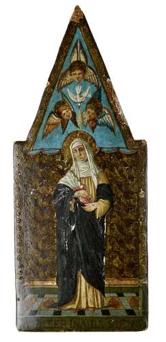Kleines Andachtsbild mit der heiligen Katharina von Siena — ...