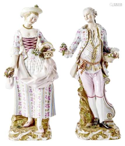 Paar große Gärtnerfiguren — Meissen, 19. Jh.
