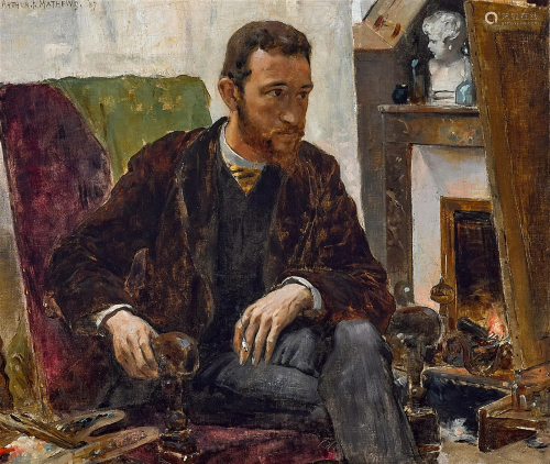 Arthur Frank Mathews (1860-1945) The Artist in his studio, b...