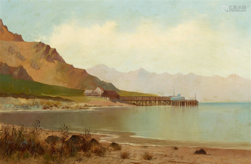 Edwin Deakin (1838-1923) Beach with Pier 16 x 24 in. framed ...