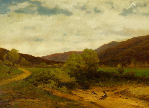 Carl Von Perbandt (1832-1911) California landscape with boy ...