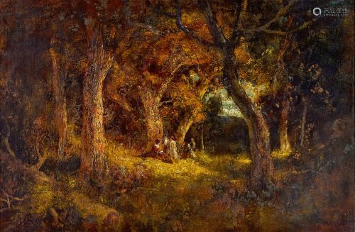 William Keith (1838-1911) Forest Interior 20 x 30 in. framed...