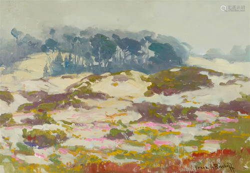 Franz Arthur Bischoff (1864-1929) Monterey Dunes 13 x 18 3/4...