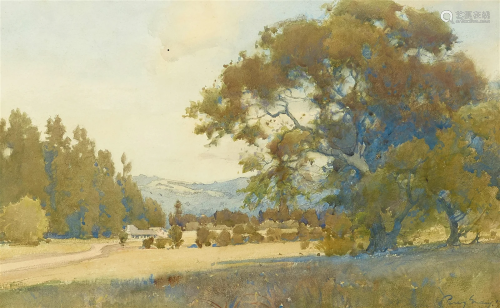 Percy Gray (1869-1952) Carmel Valley sight 11 1/2 x 18 in. f...