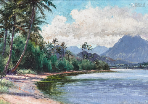 Helen Thomas Dranga (1866-1940) At Kaneohe Bay 12 x 17 in. f...