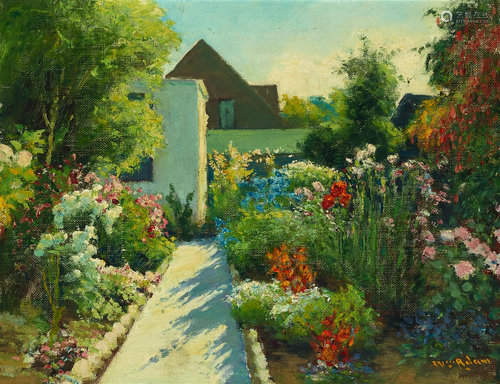 William Constable Adam (1846-1931) Garden Path 14 x 18 in. f...