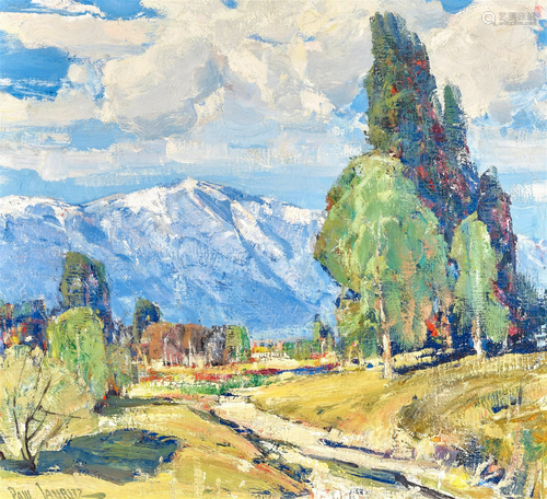 Paul Lauritz (1889-1975) Snow on the San Gabriels 24 x 26 in...