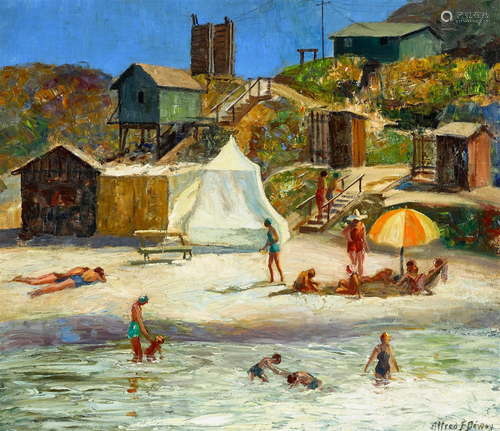 Alfred James Dewey (1874-1958) Laguna Beach 23 3/4 x 27 3/4 ...