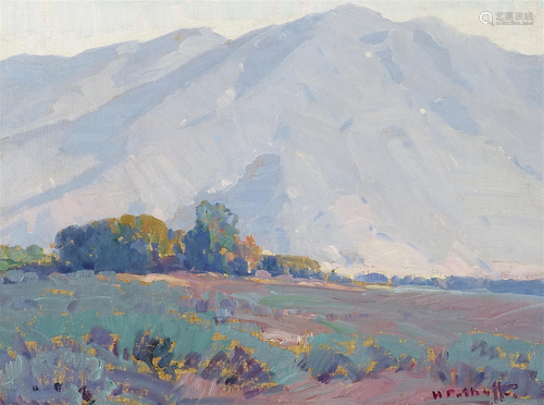 Hanson Puthuff (1875-1972) Lavender Hills 11 3/4 x 15 3/4 in...