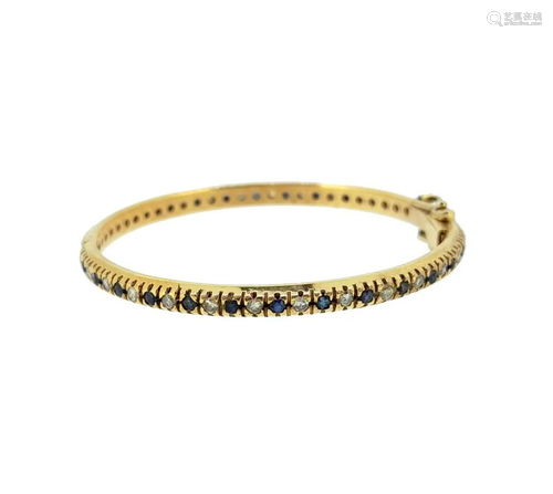 A sapphire and diamond child's bangle,