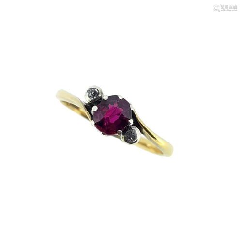 A ruby and diamond ring,