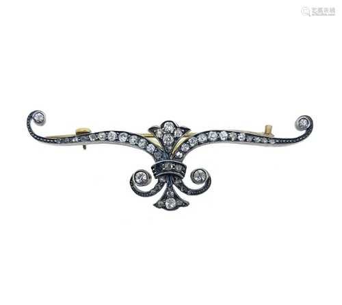 A Victorian diamond set brooch,