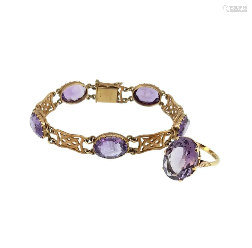 A late 20th century amethyst ring and a late 20th century am...
