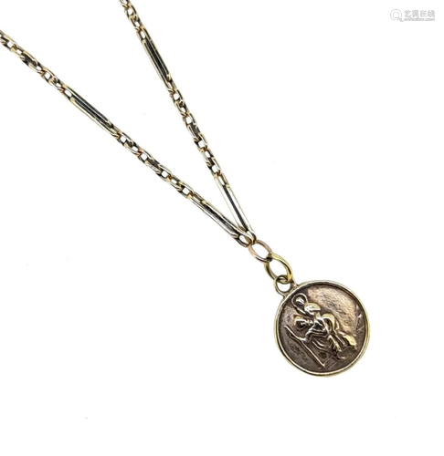 A 9ct gold St. Christopher pendant and chain,