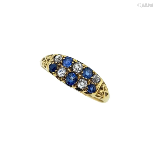 An Edwardian sapphire and diamond ring,