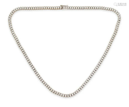 A diamond line necklace,