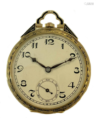 Unsigned - An 18ct gold open faced dress pocket watch,