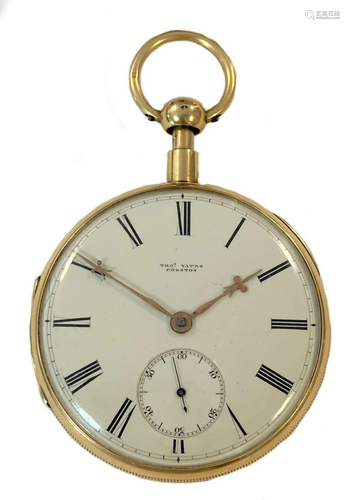 Thomas Yates, Preston - An 18ct gold repeating open faced po...