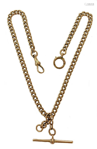 A Victorian 9ct rose gold 'Albert' watch chain,