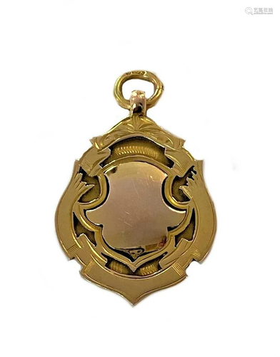 A George V 9ct gold watch chain fob,