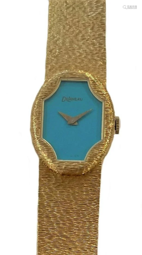 DeLaneau - A Swiss 18ct gold wristwatch,