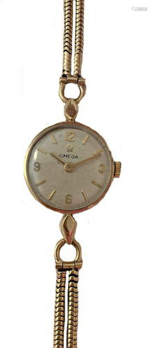 Omega - A 9ct gold wristwatch,