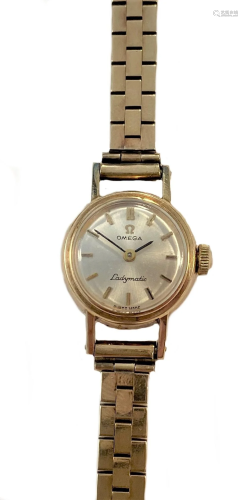Omega - A 9ct gold 'Ladymatic' wristwatch with a l...