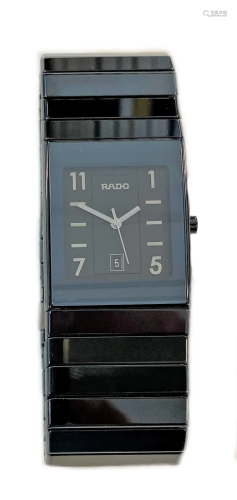 Rado - A black gloss ceramic 'DiaStar' wristwatch,