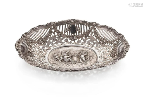 A German metalwares silver bon bon dish,