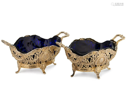 A pair of late 19th century German metalwares Sterling silve...