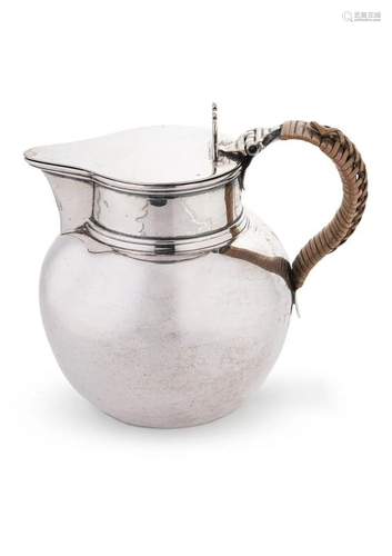 A George III 18th century silver lidded water jug,