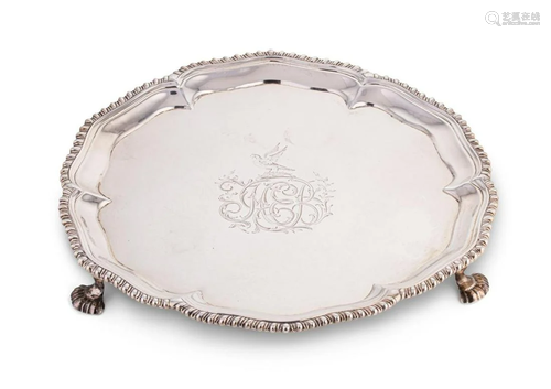 A George III 18th century silver waiter, mark of Ebenezer Co...