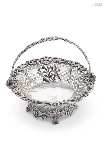 A George III 18th century silver bon bon basket,