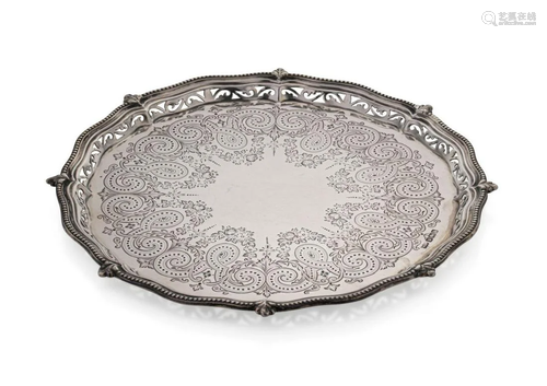 An Edward VII silver waiter,